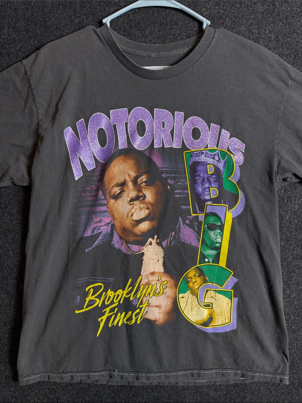 Notorious BIG Brooklyns Finest Graphic T-Shirt Mens SM Faded Black Biggie Smalls